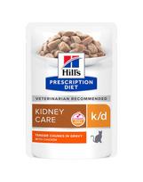 HILL'S Prescription Diet Feline k/d Kidney Care su vištiena 12x85 g paketėliuose