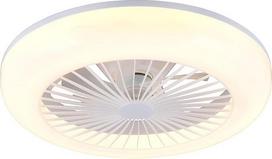 "Reality Leuchten Mora R64032101 LED lubų ventiliatorius su apšvietimu, matinis plastikas, baltas, 3 greičiai, nuotolinio valdymo pultas, reguliuojamas šviesos greitis, reguliuojama šviesos spalva