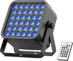"Starlitflow" 54 W LED par prožektoriaus baterija RGBWA UV, 5200 mAh įkraunama 36 scenos šviesa su nuotolinio valdymo pultu, diskotekų šviesos vakarėlių šviesa 4-6 valandų baterijos veikimo laikas lauko vestuvių šou Helovinas