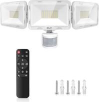 CLY LED prožektorius su judesio jutikliu ir nuotolinio valdymo pulteliu 70 W, 6580 LM 6500 K Cool White lauko prožektorius su reguliuojamu 3 galvučių LED prožektoriumi IP66 Vandeniui atsparus prožektorius garažui ir kiemui