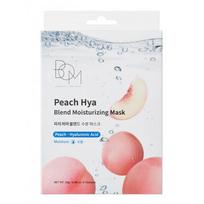 BOM Peach Hya Blend Moisturizing Mask Drėkinančios odą lakštinės veido kaukės, 10 vnt.