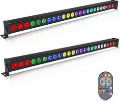 UKing LED Wall Wash Party Light 24 x 3 W LEDs RGB Bar Disco Light Effect with Remote Control and DMX Music Controlled Strobe Lighting for DJ Disco Home Party Stage Lights Pack of 2