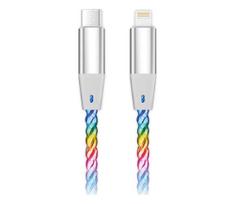 Aligator DATKP65 - USB laidas USB-C / Lightning su LED apšvietimu, 30 W PD, 0,5 m