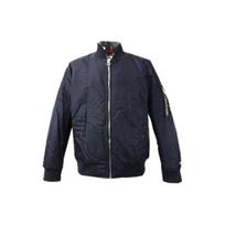 Calvin Klein Solid Color Baseball Collar Zipper Long Sleeve Jacket Men jackets Navy-Blue CM154122-TRUE-NAVY XXL