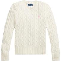 Polo Ralph Lauren Megztinis Ss25 Vienspalvis Apvaliu kaklu Ilgomis rankovėmis Megztas Vaikų viršus Baltas 313901316-011 XL