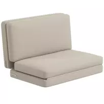 Grindų sofa "3-in-1" sulankstoma aksomo išvaizdos sofa-lova, iki 240 kg, smėlio spalvos