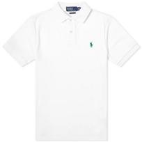 Polo Ralph Lauren Logotipas Siuvinėtas Trumpomis Rankovėmis Polo Marškinėlis Vyriški Viršutiniai Drabužiai Baltas 710751221-002 XL