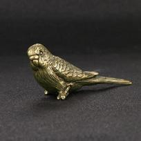 Žalvarinis papūgos ornamentas Vintažinis metalinis paukštis Arbatos augintinis ornamentas Antikvarinis paukštis Stalo dekoracija Amatai Namų dekoravimo ornamentas A