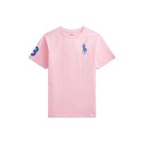 Polo Ralph Lauren marškinėliai SS23 vienspalviai, prigludusio kirpimo, apvalia iškirpte, trumpomis rankovėmis, vaikiški viršutiniai drabužiai, rožiniai CWPOTSHY8020245-650 XL