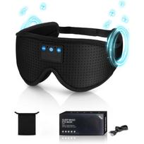 Bluetooth miego kaukė su ausinėmis, visiškai blokuojanti šviesą Sleepathy miego kaukė, patobulintos 3D kontūrinės miego ausinės, miego kaukė, dovanų įtaisai vyrams ir moterims juoda