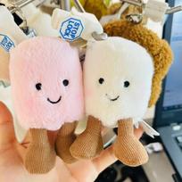Jelly Cat Pliušinis Cukraus Vatos Dviejų Spalvų Mielas Minkštas Dviejų Spalvų Raktų Pakabukas Krepšio Pakabukas Pliušiniai Aksesuarai Lėlė Automobilio Pakabukas Šventinės Dovanos