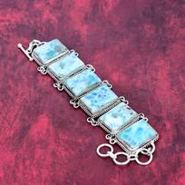 Larimaro apyrankė, brangakmenių papuošalas, 925 prabos sidabro rankų darbo apyrankė, naujausio dizaino papuošalas Adjustable With 8 Inches mėlyna