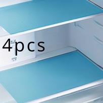4 vnt. spalvingi lentynų įklotai - plaunami, neslystantys viniliniai kilimėliai šaldytuvui, spintelėms, stalčiams | Patvarūs, idealūs virtuvės tvarkymui 4pcs žalia