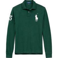 Polo Ralph Lauren FW23 Vienspalviai marškinėliai su siuvinėtu logotipu ilgomis rankovėmis Vyriški viršutiniai drabužiai Žali MNPOKNI16820256-300 XL