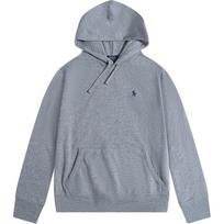 Polo Ralph Lauren Solid Color Pony Logo Embroidered Hooded Fleece Long Sleeve Sweatshirt Men sweatshirt Gray 710740622-004 XS