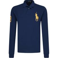 Polo Ralph Lauren Solid Color Letter Embroidery Logo Long Sleeve Polo Shirt Men tops Navy-Blue MNPOKNI16820644-410 XS
