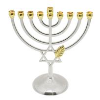 Tradicinė Chanukos menorah 9 šakų žvakidė Žvakių laikiklis Metalinis amatas Žvakių stovas Naujųjų Metų šventė Namų dekoras