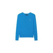 Polo Ralph Lauren Solid Logo Embroidered Crew Neck Long Sleeve Knit Sweater Women sweater Blue 211570012-141 S