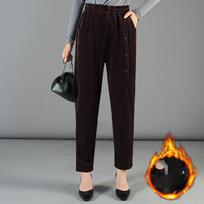Šiltos storos velvetinės haremo kelnės žieminės aukšto juosmens mados moteriškos tiesios kelnaitės Vintage Plus Velvet Baggy sportinės kelnės XS