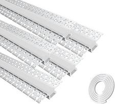LED Drywall Profile, 5 x 1 m Bendable Aluminium Profile for LED Strips, Flexible Drywall Aluminium LED Profile, LED Strip Profiles with Long Silicone Diffuser