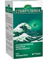 Fortex Spirulina (Plokščioji vingrūnė), 100 kapsulių