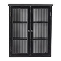 Juodos spalvos iš kėnio masyvo pakabinama vitrina 51,5x66,5x22,5 cm Hazem – Bloomingville