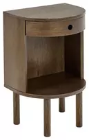 Paron bedside table, Top oak veneer smoke, Base oak smoked, 40x31.5x60 cm