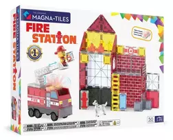 MAGNA-TILES Magnetinis konstruktorius „Ugniagesių stotis“, 50 det.