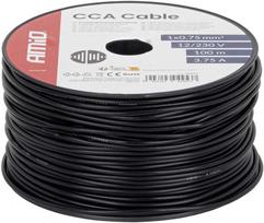 Viengyslis CCA kabelis, juodas, 1x0,75 mm² 100 m 12/230V AMIO-04453