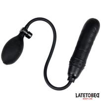 LateToBed BDSM Line Inflatable Dildo With Manual Pump Black