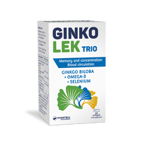 Fortex Ginkolek Trio smegenų funkcijai, atminčiai ir koncentracijai, 60 minkštųjų kapsulių