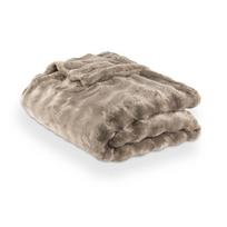 Taupe spalvos iš mikropliušo antklodė ir pledas 150x200 cm Wave – Tiseco Home Studio