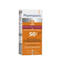 PHARMACERIS Sun SPF50+ apsauginis kremas odai su išsiplėtusiais kapiliarais ir rožine 50 ml