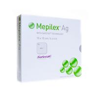 MEPILEX Ag 10x10cm antibakterinis putplasčio tvarstis žaizdoms, opoms 5 vnt.