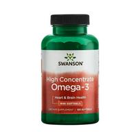 Swanson Didelės koncentracijos Omega-3 - 120 kapsulių
