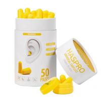 Haspro Tube50 Ausu kištukai geltoni - 50 poru