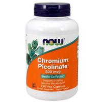 Now Foods Chromo pikolinatas 200 mcg - 250 kapsulių