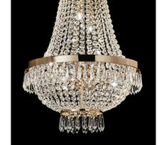 Ideal Lux - LED krištolinis sietynas ant grandinės CAESAR 12xG9/3W/230V skersm. 55 cm auksinis