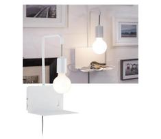 Paulmann 79812 - 1xE27/40W Sieninis šviestuvas su lentynėle ir USB CALVANI 230V baltas