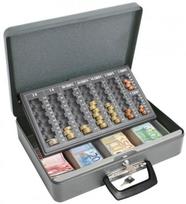 Pinigų dėžutė Maxi, EUROS, 37 x 29 x 11 cm pilka, Wedo, Pilka, Pilka