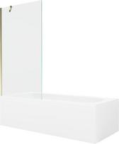 Vonia Mexen Vega su apdaila ir stiklo sienele, 170x70 cm + 90 cm, White+Gold/Transparent