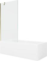 Vonia Mexen Cubik su apdaila ir stiklo sienele, 160x70 cm + 90 cm, White+Gold/Transparent