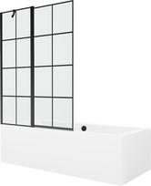 Vonia Mexen Cube su apdaila ir stiklo sienele, 180x80 cm + 120 cm