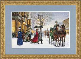 Belle Époque pora – kryželių rinkinys, 16 ct pilka Aida, 41×25 cm