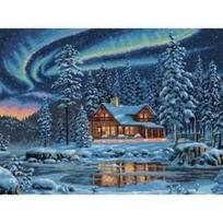 Dimensions kryželiu siuvinėjimo rinkinys Aurora Cabin – žavinga trobelė