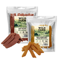 WILD FARM multivitaminų batatų filė 500g + jautienos filė 500g skanėstas šunims
