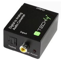 Techly Digital Toslink SPDIF, Coaxial audio to analog L/R RCA converter adapter 301139