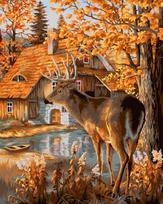 Tapyba pagal skaičius „Miško trobelė“ 40×50 cm – kūrybos rinkinys