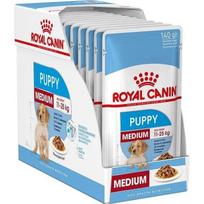 ROYAL CANIN SHN Medium Puppy padaže - šlapias šuniukų ėdalas - 10 x 140 g