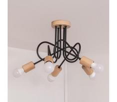 Prigludusi liustra OXFORD 5xE27/15W/230V pušis/juoda